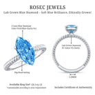 Rosec Jewels-Lab Grown 2 Carat Blue Diamond Marquise Solitaire Engagement Ring IGI Certified