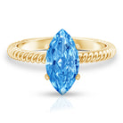 Rosec Jewels-Lab Grown 2 Carat Blue Diamond Marquise Solitaire Engagement Ring IGI Certified