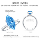 Rosec Jewels-IGI Certified 3 Carat Lab Grown Blue Diamond Solitaire Engagement Ring Marquise