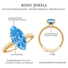 Rosec Jewels-IGI Certified 3 Carat Lab Grown Blue Diamond Solitaire Engagement Ring Marquise