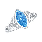Rosec Jewels-1 Carat Marquise Cut Lab Blue Diamond Celtic Engagement Ring IGI Certified