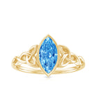 Rosec Jewels-1 Carat Marquise Cut Lab Blue Diamond Celtic Engagement Ring IGI Certified