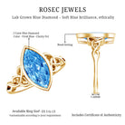 Rosec Jewels-2 Carat Marquise Cut Lab Grown Blue Diamond Celtic Engagement Ring IGI Certified