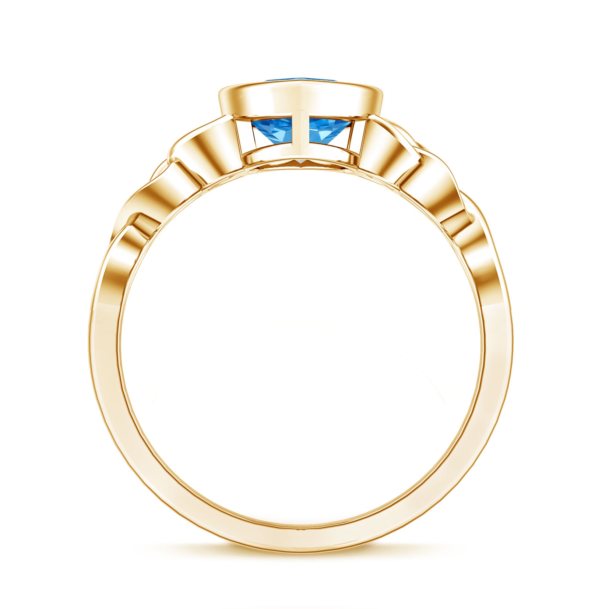 Rosec Jewels-2 Carat Marquise Cut Lab Grown Blue Diamond Celtic Engagement Ring IGI Certified