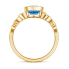 Rosec Jewels-3 Carat Marquise Cut Lab Grown Blue Diamond Celtic Engagement Ring with IGI Certificate