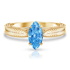 Rosec Jewels-Vintage Style 1 Carat Lab Created Blue Diamond Solitaire Engagement Ring IGI Certified
