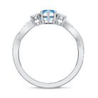 Rosec Jewels-IGI Certified 1 Carat Marquise Cut Lab Blue Diamond Braided Ring for Women