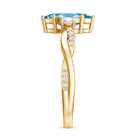 Rosec Jewels-IGI Certified 1 Carat Marquise Cut Lab Blue Diamond Braided Ring for Women
