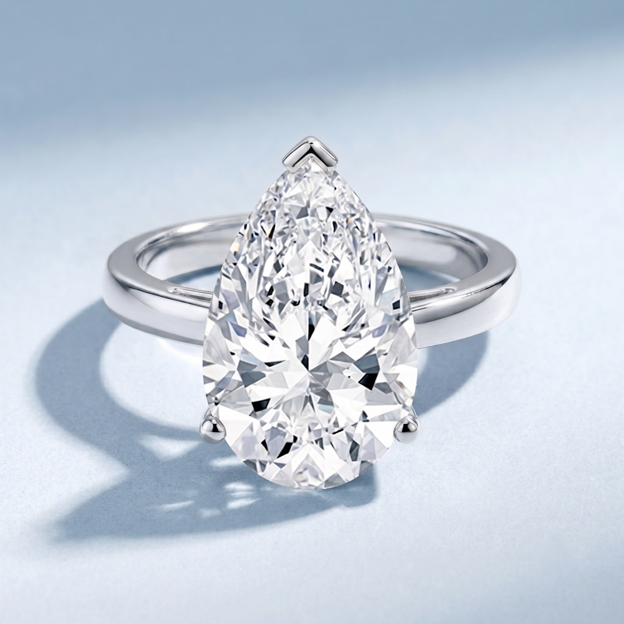 4 Carat IGI Certified Lab Grown Diamond Pear Engagement Ring Lab - ( E-VS1 ) - Rosec Jewels