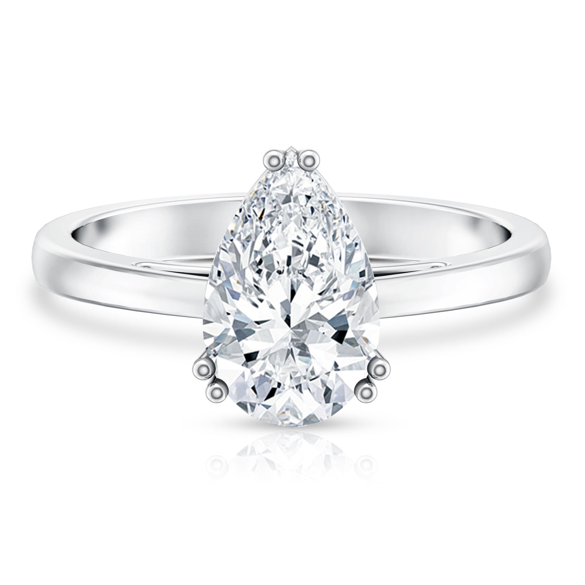 Rosec Jewels-IGI Certified Lab Grown 2 Carat Diamond Pear Engagement Ring Solitaire