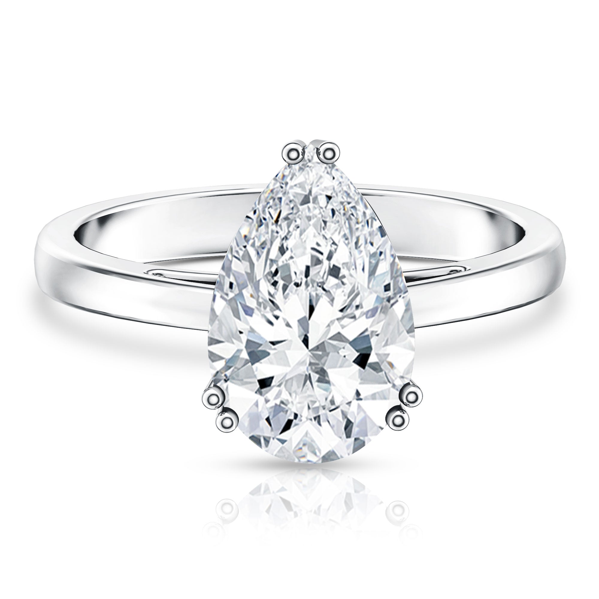 Rosec Jewels-Pear Shape IGI Certified 3 Carat Lab Grown Diamond Solitaire Engagement Ring