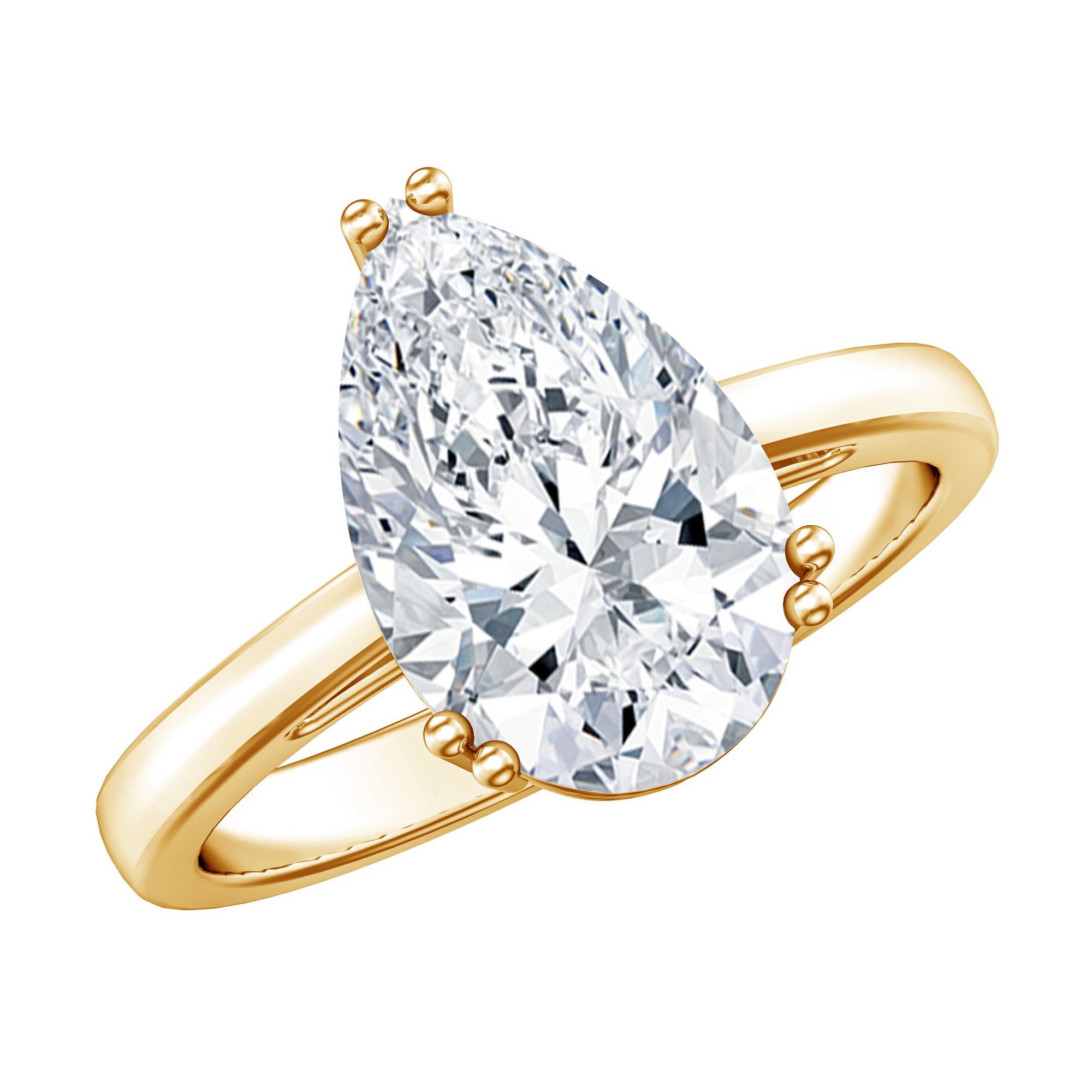 Rosec Jewels-Pear Shape IGI Certified 3 Carat Lab Grown Diamond Solitaire Engagement Ring