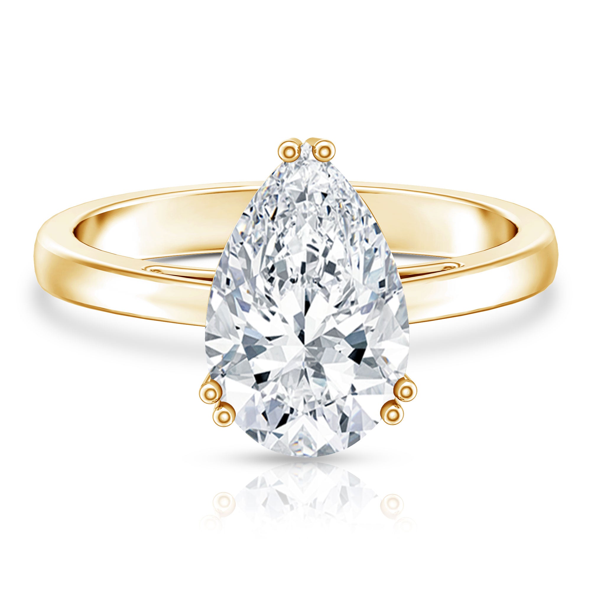 Rosec Jewels-Pear Shape IGI Certified 3 Carat Lab Grown Diamond Solitaire Engagement Ring