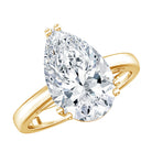 Rosec Jewels-Double Prong Set Lab Grown Pear Diamond 4 Carat Engagement Ring with IGI Certificate