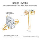 Rosec Jewels-Double Prong Set Lab Grown Pear Diamond 4 Carat Engagement Ring with IGI Certificate