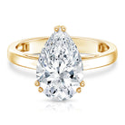 Rosec Jewels-Double Prong Set Lab Grown Pear Diamond 4 Carat Engagement Ring with IGI Certificate