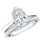 Rosec Jewels-IGI Certified Pear Shape 2 Carat Lab Grown Diamond Bridal Ring Set for Women