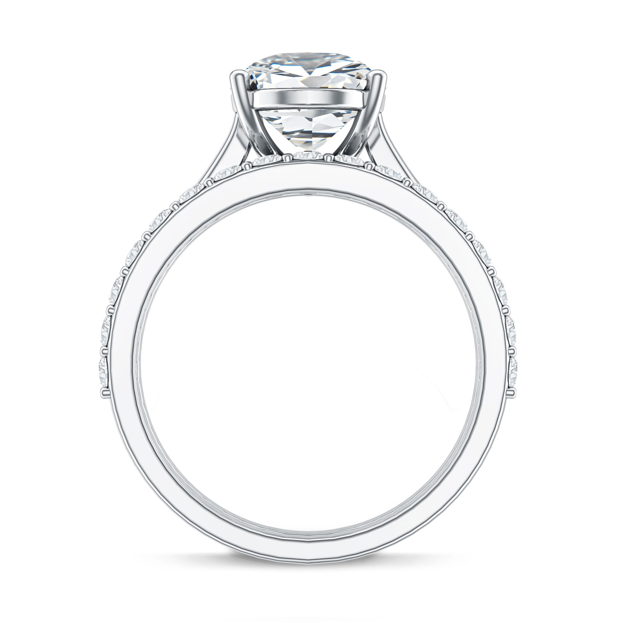 Rosec Jewels-IGI Certified 3 Carat Lab Grown Diamond Pear Cut Engagement Ring Set