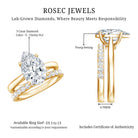 Rosec Jewels-IGI Certified 3 Carat Lab Grown Diamond Pear Cut Engagement Ring Set