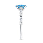 Rosec Jewels-1 Carat Oval Shaped Lab Created Blue Diamond Engagement Ring IGI Certified