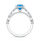 Rosec Jewels-2 Carat Lab Grown Blue Diamond Oblong Engagement Ring with IGI Certificate
