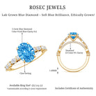 Rosec Jewels-2 Carat Lab Grown Blue Diamond Oblong Engagement Ring with IGI Certificate