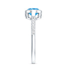 Rosec Jewels-1 Carat Oval Lab Grown Blue Diamond East West Engagement Ring IGI Certified