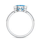 Rosec Jewels-2 Carat Lab Created Blue Diamond East West Oval Engagement Ring with IGI Certificate