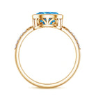 Rosec Jewels-2 Carat Lab Created Blue Diamond East West Oval Engagement Ring with IGI Certificate