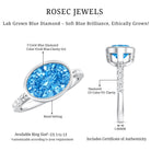 Rosec Jewels-IGI Certified 3 Carat Oval Lab Grown Blue Diamond East West Engagement Ring
