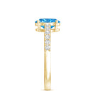 Rosec Jewels-IGI Certified 1 Carat Lab Blue Diamond Oval Engagement Ring with Side Stones