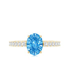 Rosec Jewels-IGI Certified 1 Carat Lab Blue Diamond Oval Engagement Ring with Side Stones