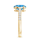 Rosec Jewels-2 Carat IGI Certified Lab Blue Diamond Solitaire Oval Engagement Ring for Women