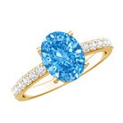 Rosec Jewels-3 Carat Lab Grown Oval Blue Diamond Engagement Ring with IGI Certificate