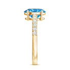 Rosec Jewels-3 Carat Lab Grown Oval Blue Diamond Engagement Ring with IGI Certificate