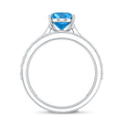 Rosec Jewels-IGI Certified 2 Carat Oval Lab Grown Blue Diamond Bridal Ring Set for Women