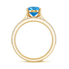 Rosec Jewels-IGI Certified 2 Carat Oval Lab Grown Blue Diamond Bridal Ring Set for Women