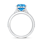 Rosec Jewels-Lab Grown Blue Diamond 3 Carat Oval Bridal Ring Set with IGI Certificate