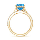 Rosec Jewels-Lab Grown Blue Diamond 3 Carat Oval Bridal Ring Set with IGI Certificate