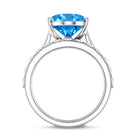 Rosec Jewels-IGI Certified 4 Carat Oval Lab Grown Blue Diamond Engagement Ring with Enhancer