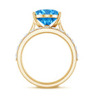Rosec Jewels-IGI Certified 4 Carat Oval Lab Grown Blue Diamond Engagement Ring with Enhancer