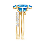Rosec Jewels-IGI Certified 4 Carat Oval Lab Grown Blue Diamond Engagement Ring with Enhancer