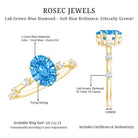 Rosec Jewels-Oval Shaped 1 Carat Lab Grown Blue Diamond Solitaire Ring with IGI Certificate