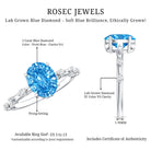 Rosec Jewels-IGI Certified Lab Grown Blue Diamond Oval Engagement Ring 2 Carat
