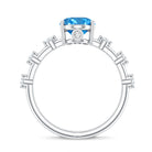 Rosec Jewels-IGI Certified Lab Grown Blue Diamond Oval Engagement Ring 2 Carat