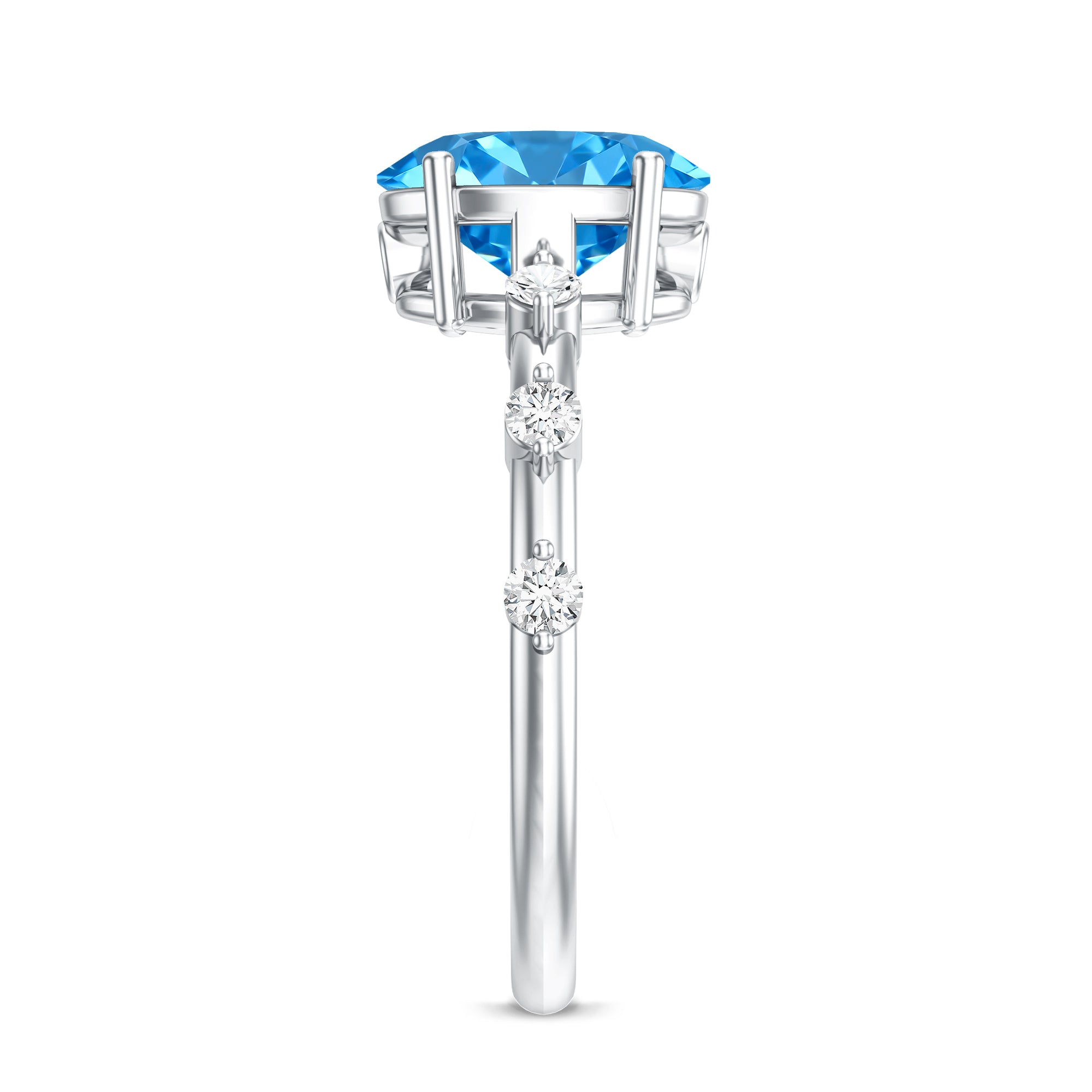 Rosec Jewels-IGI Certified Lab Grown Blue Diamond Oval Engagement Ring 2 Carat