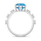 Rosec Jewels-IGI Certified 3 Carat Lab Created Oval Blue Diamond Engagement Ring