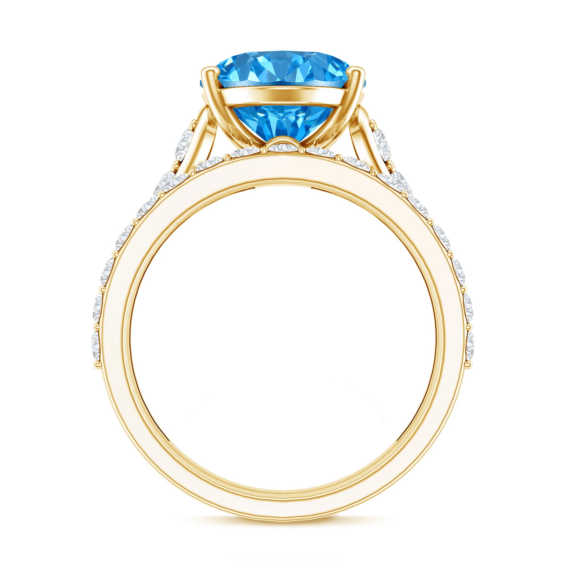 Rosec Jewels-IGI Certified 5 Carat Lab Grown Blue Diamond Oval Shaped Wedding Ring Set