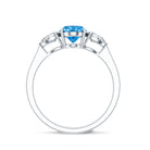 Rosec Jewels-IGI Certified 1 Carat Lab Grown Blue and White Diamond Three Stone Engagement Ring