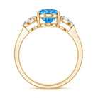 Rosec Jewels-IGI Certified 2 Carat Oval Lab Grown Blue Diamond Three Stone Engagement Ring